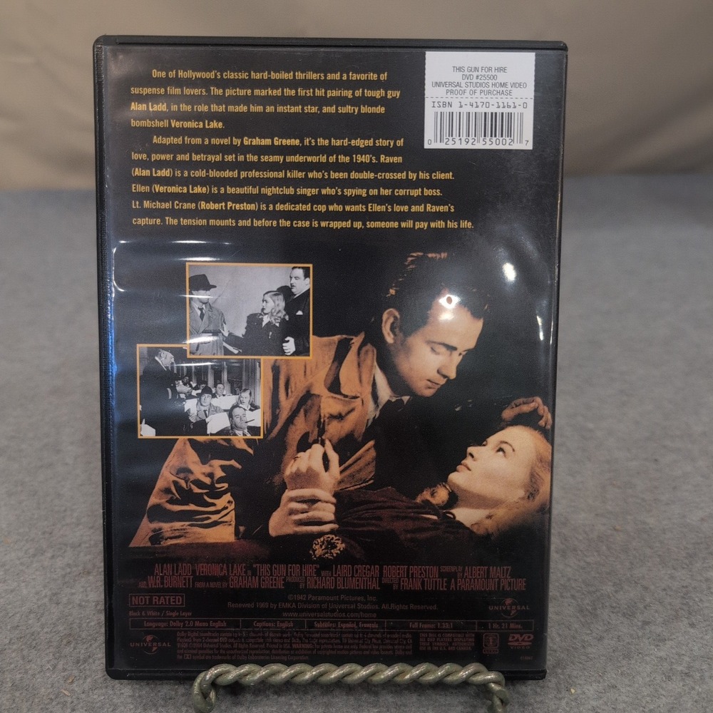 This Gun for Hire DVD Alan Ladd Veronica Lake Universal Noir Collection 25500 - Picture 2 of 2